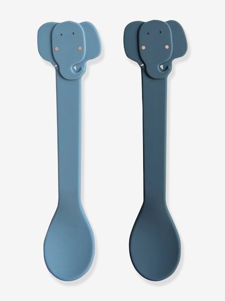 Lot de 2 cuillères 1er âge Animal en silicone bleu+jaune+rose+rose nude - vertbaudet enfant 