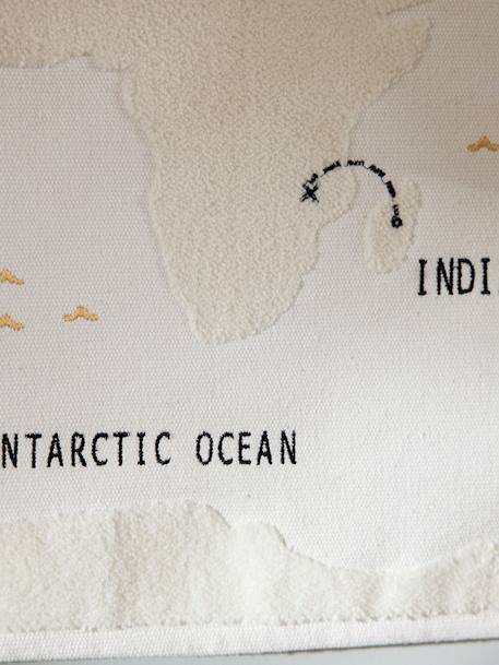 Carte du Monde mappemonde murale tissu écru - vertbaudet enfant 