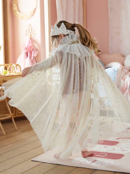 Cape à étoiles et paillettes + baguette blanc+bleu+noir - vertbaudet enfant 