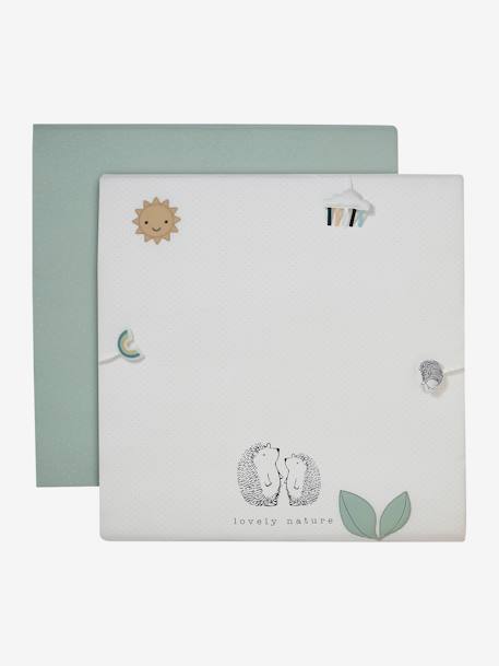 Lot de 2 housses pour fond de parc Hérissons+vert et blanc - vertbaudet enfant 