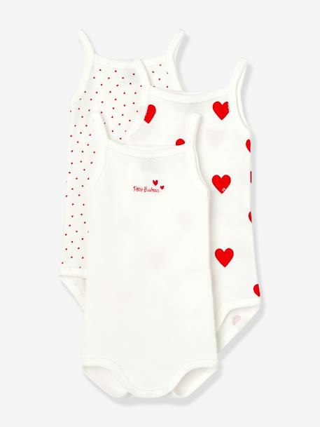 3 bodies bretelles blanc - vertbaudet enfant 