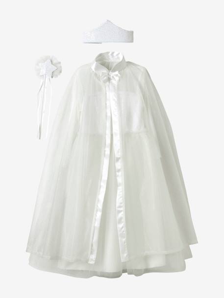 Verkleedkleren prinses met cape, toverstaf en kroon wit - vertbaudet enfant 
