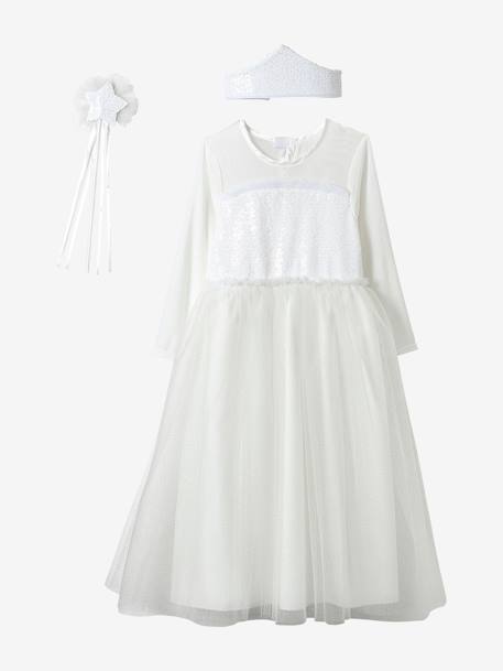 Verkleedkleren prinses met cape, toverstaf en kroon wit - vertbaudet enfant 