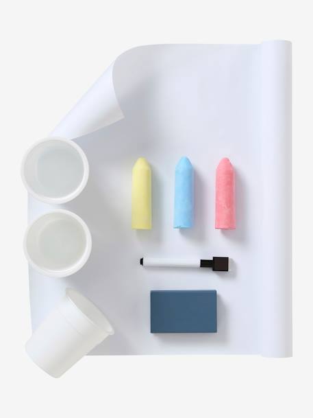 Tableau pliable et réglable en hauteur 3 en 1 en bois FSC® marine+multicolore+Rose - vertbaudet enfant 