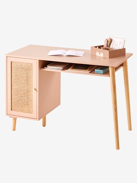 Kinderbureau met riet POESIE groen+roze nude - vertbaudet enfant 