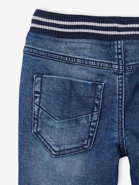 Jean garçon droit facile à enfiler denim effet molleton BRUT FONCE+denim black+denim gris+double stone+STONE MOYEN - vertbaudet enfant 