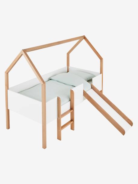Lit enfant cabane toboggan blanc - vertbaudet enfant 