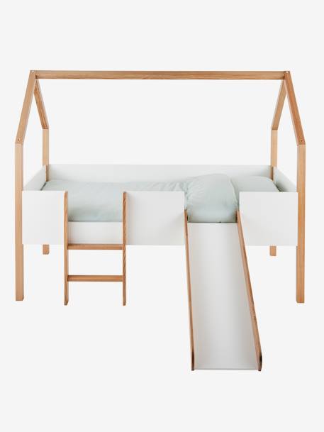 Lit enfant cabane toboggan blanc - vertbaudet enfant 