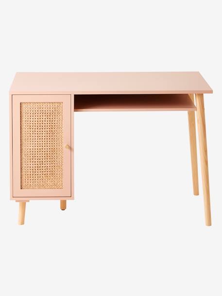 Kinderbureau met riet POESIE groen+roze nude - vertbaudet enfant 