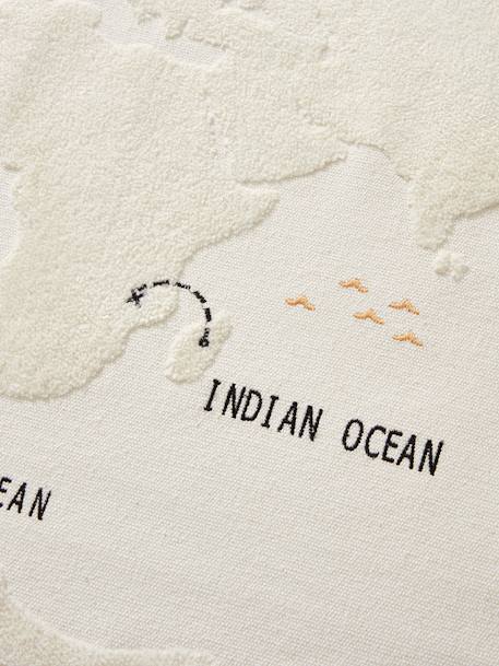 Carte du Monde mappemonde murale tissu écru - vertbaudet enfant 