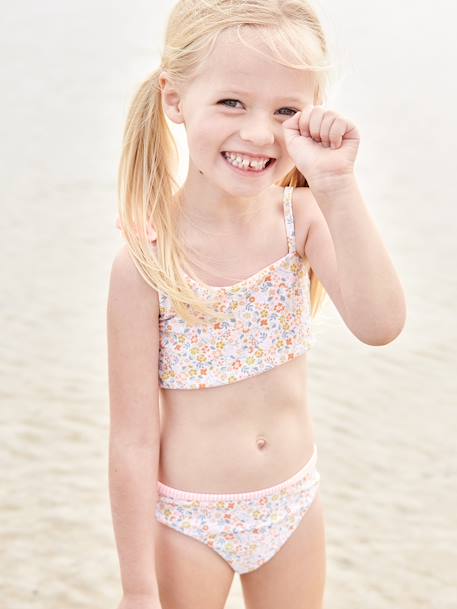 Maillot de bain 2 pièces réversible fille corail - vertbaudet enfant 