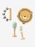 Set 3 instruments : maracas, tambourin, grelots en bois FSC® multicolore+vert - vertbaudet enfant 