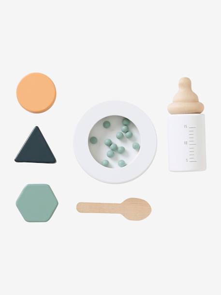 Chariot de marche poussette en bois FSC® rose+vert - vertbaudet enfant 