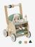 Chariot de marche poussette en bois FSC® rose+vert - vertbaudet enfant 