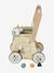 Chariot de marche poussette en bois FSC® rose+vert - vertbaudet enfant 