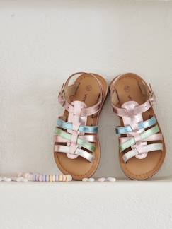 -Leren kindersandalen met bandjes, kleuterschoolcollectie