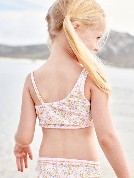 Maillot de bain 2 pièces réversible fille corail - vertbaudet enfant 