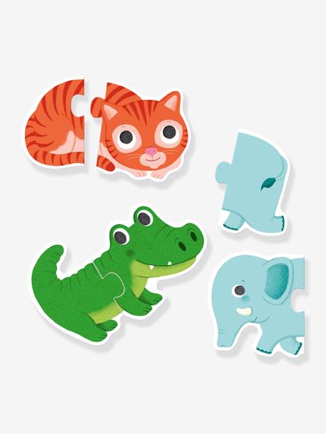 Puzzle duo animaux vert - vertbaudet enfant 