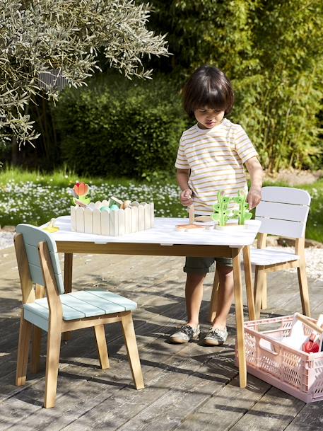 Tropicool outdoor/indoor tafel WIT - HOUT - vertbaudet enfant 