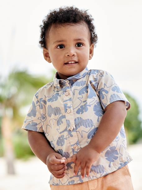 Chemise bébé manches courtes beige - vertbaudet enfant 