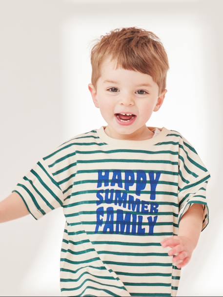 Baby capsule t-shirt zeemansfamilie groen, gestreept - vertbaudet enfant 