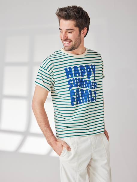 T-shirt mixte adulte capsule famille marin rayé vert - vertbaudet enfant 