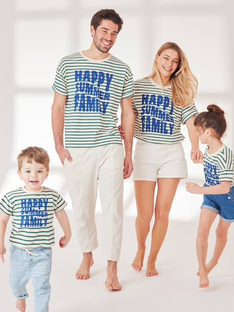 T-shirt mixte adulte capsule famille marin rayé vert - vertbaudet enfant 