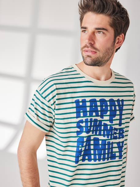 T-shirt mixte adulte capsule famille marin rayé vert - vertbaudet enfant 
