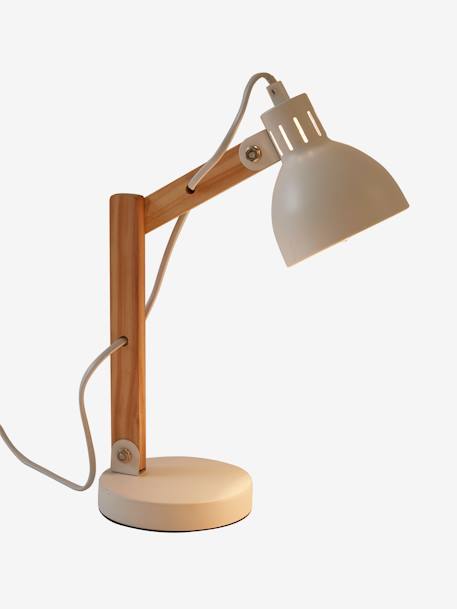 Opvallende bureaulamp van hout en metaal wit - vertbaudet enfant 