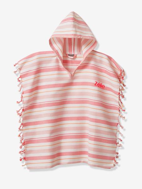 Poncho enfant fouta rayé personnalisable rayé bleu+rayé rose - vertbaudet enfant 