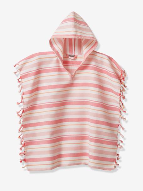Poncho enfant fouta rayé personnalisable rayé bleu+rayé rose - vertbaudet enfant 