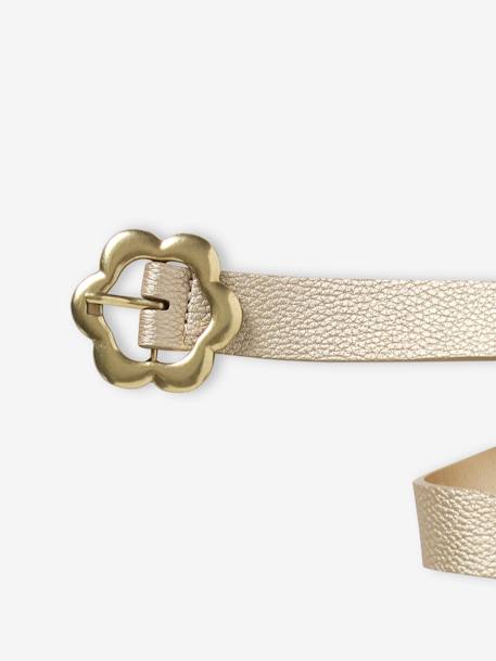 Ceinture dorée fleur fille beige irisé - vertbaudet enfant 