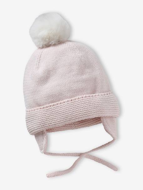 Ensemble bébé fille bonnet + snood + moufles rose pâle - vertbaudet enfant 