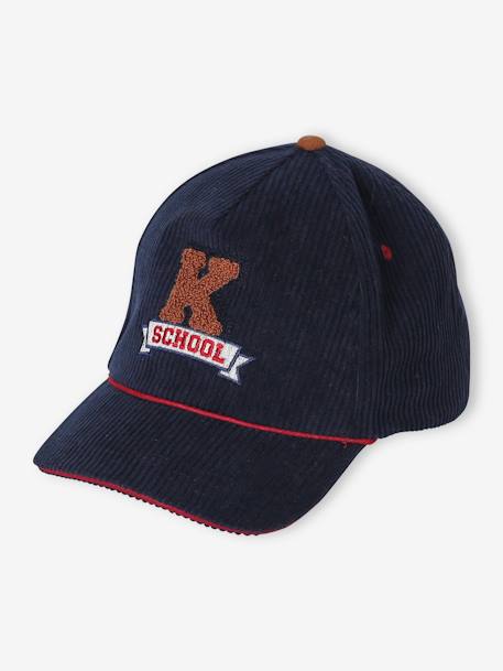 Casquette chaude en velours garçon marine - vertbaudet enfant 