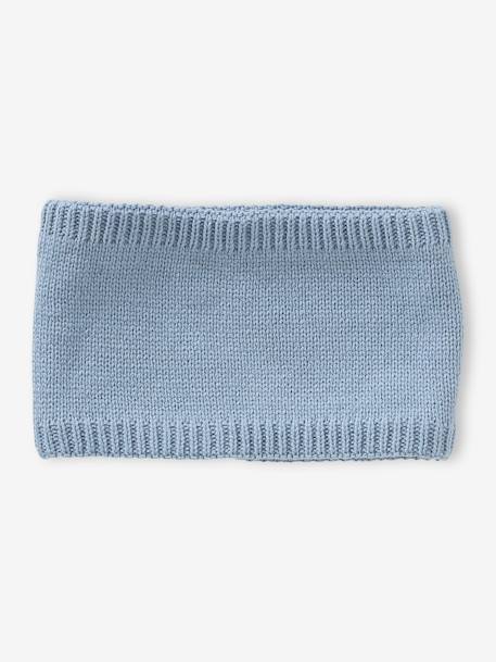 Ensemble bébé garçon bonnet + snood + moufles BASICS bleu grisé - vertbaudet enfant 