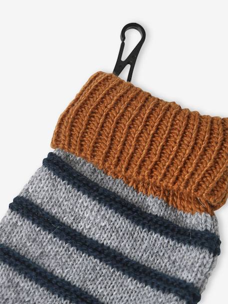 Ensemble marin bébé garçon bonnet + snood + moufles gris chiné - vertbaudet enfant 