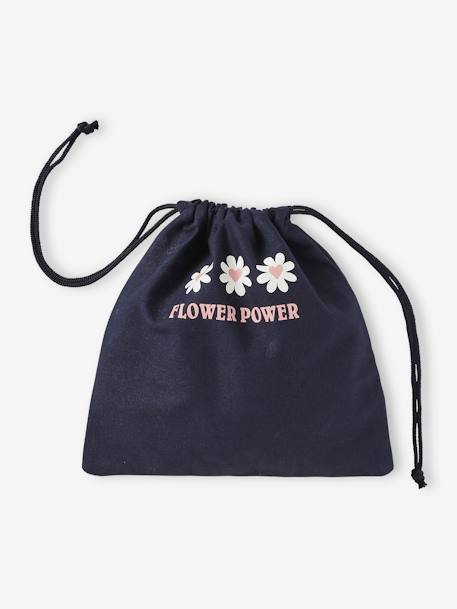 'Flower power' snacktas voor meisjes nachtblauw - vertbaudet enfant 