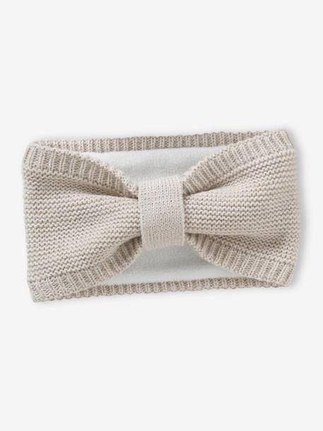 Ensemble bébé fille bonnet + snood + moufles noeuds écru - vertbaudet enfant 