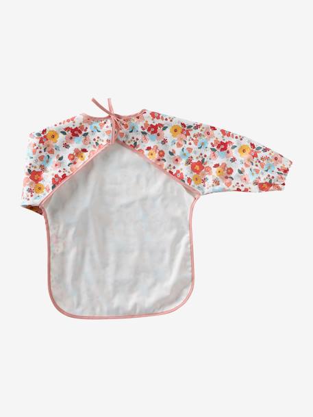 Bavoir tablier manches longues imprimé végétal+multicolore+renard+rose poudré - vertbaudet enfant 