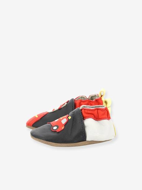 Chaussons cuir souple bébé Fireman 686641-10 © marine - vertbaudet enfant 