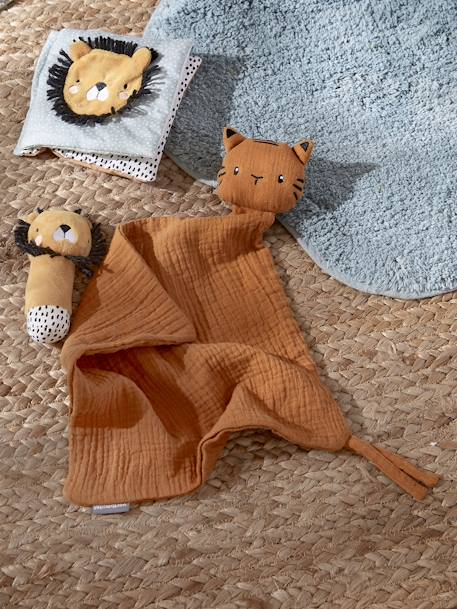 Geschenkdoos met 3 stuks:  knuffeldoek + rammelaar + prentenboek betoverd bos+groen - vertbaudet enfant 