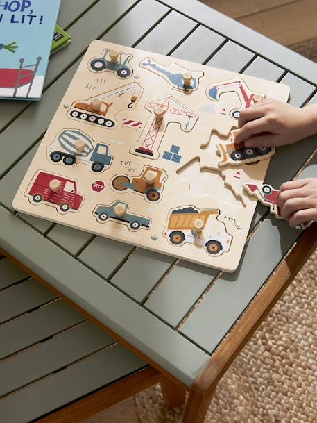 Puzzel met knoppen Werf van FSC¨-hout geel - vertbaudet enfant 