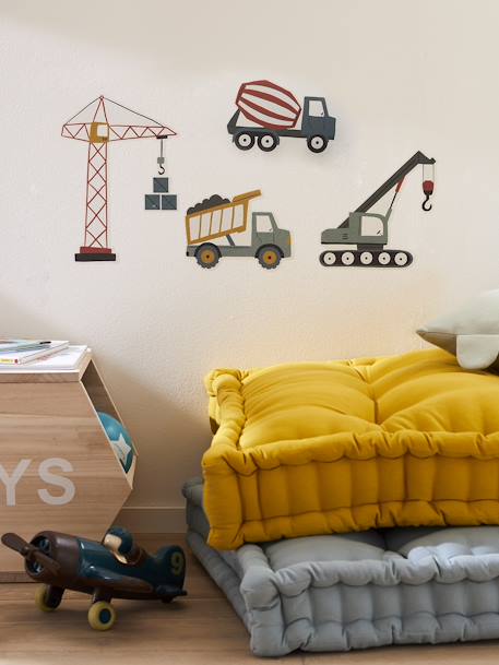 Stickers Engins de chantier rouge - vertbaudet enfant 