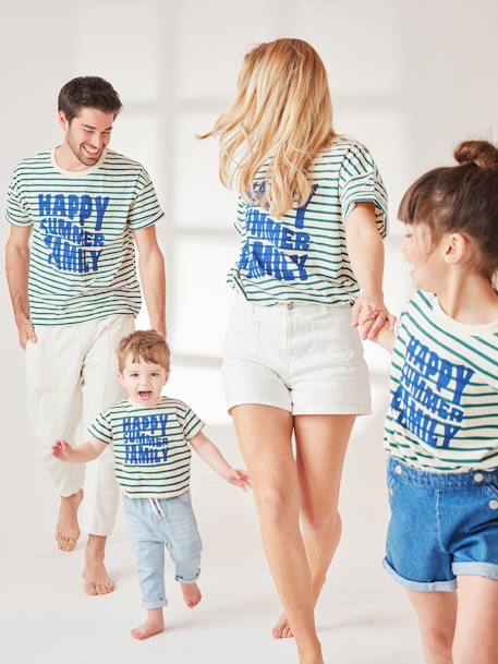 T-shirt mixte adulte capsule famille marin rayé vert - vertbaudet enfant 