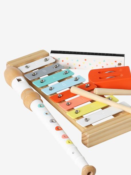 Set 4 instruments de musique en bois FSC® rouge - vertbaudet enfant 