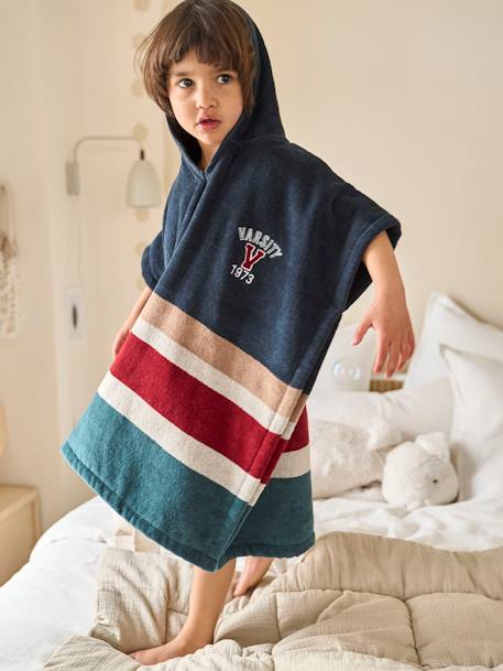 Badponcho DANDY BLEU FONCE UNI AVEC DECOR - vertbaudet enfant 