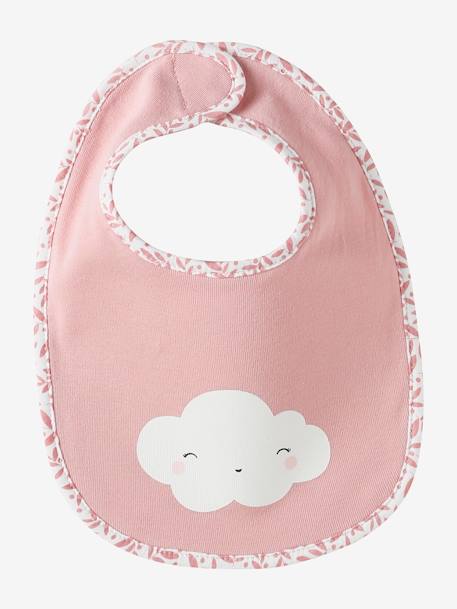 Lot 7 bavoirs naissance en coton bio* beige imprimé+blanc jungle+carreaux vert+Hérisson+multicolore+rose pâle+vert d'eau - vertbaudet enfant 