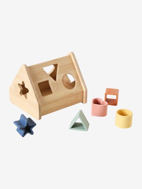 Triangle des formes à encastrer en bois et silicone beige - vertbaudet enfant 