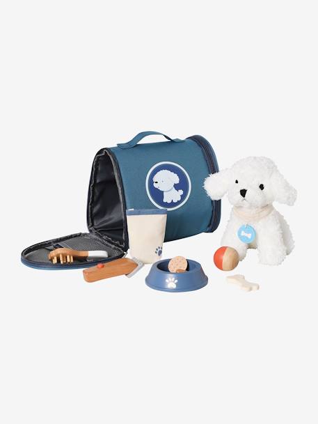 Peluche animal de compagnie + accessoires en bois FSC® bleu - vertbaudet enfant 