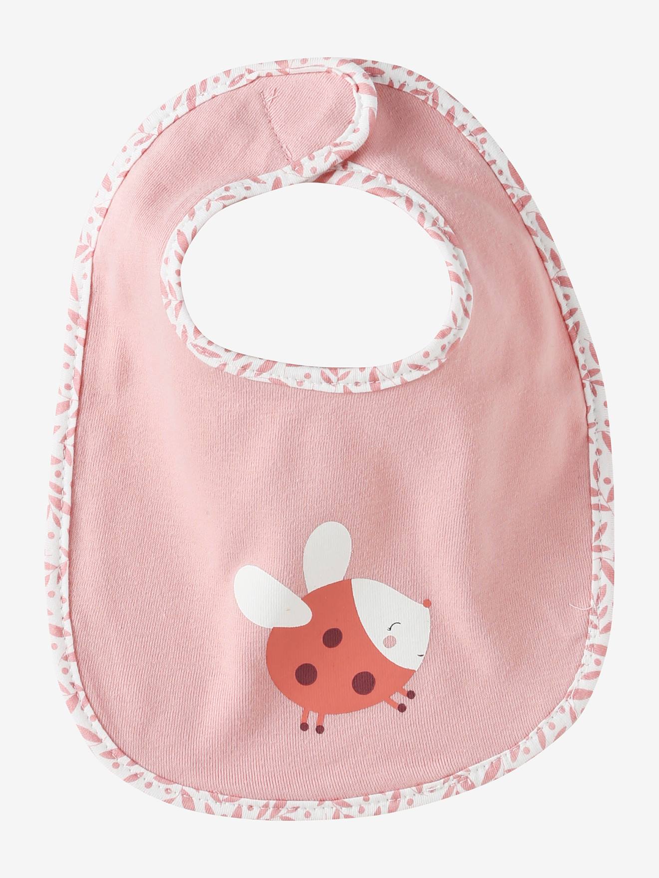 Bavoir Bébé Unisexe Huuraa En Coton Bio - Modèle Paintball Rose - Fermeture Velcro, Taille 35x24 Cm - Cadeau Baby Shower Ou Naissance